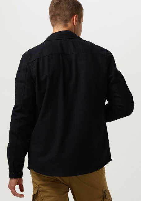Donkerblauwe VANGUARD Overshirt LONG SLEEVE SHIRT CHECK FINE WOOLBLEND - large
