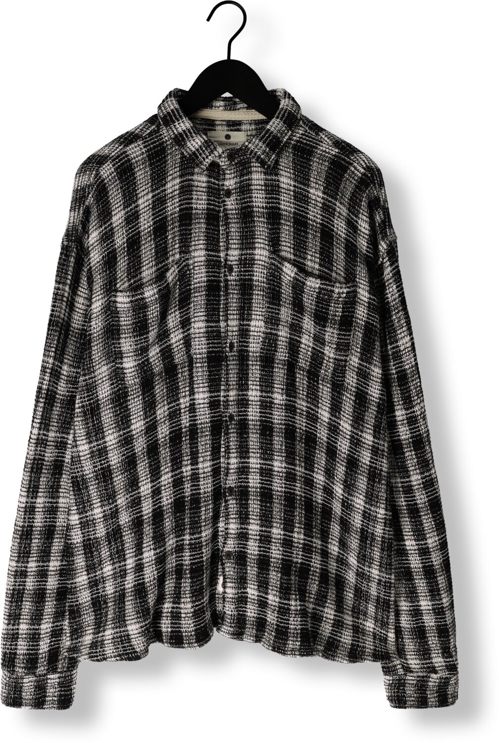ANERKJENDT Heren Overshirts Aklouis Structure Check Shirt Zwart