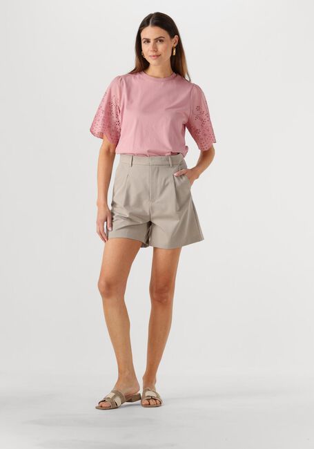 Roze Y.A.S. T-shirt YASLEX SS TOP W. EMB SLEEVES S. NOOS - large