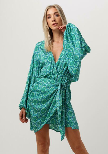 Groene SISSEL EDELBO Mini jurk KATHLEEN SHORT WRAP DRESS - large