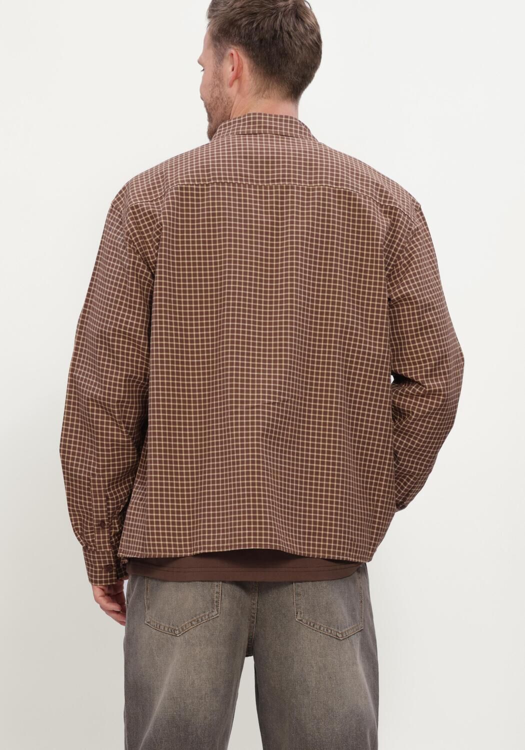 Bruine WOODBIRD Casual overhemd WBBUZO MAN CHECK SHIRT - large