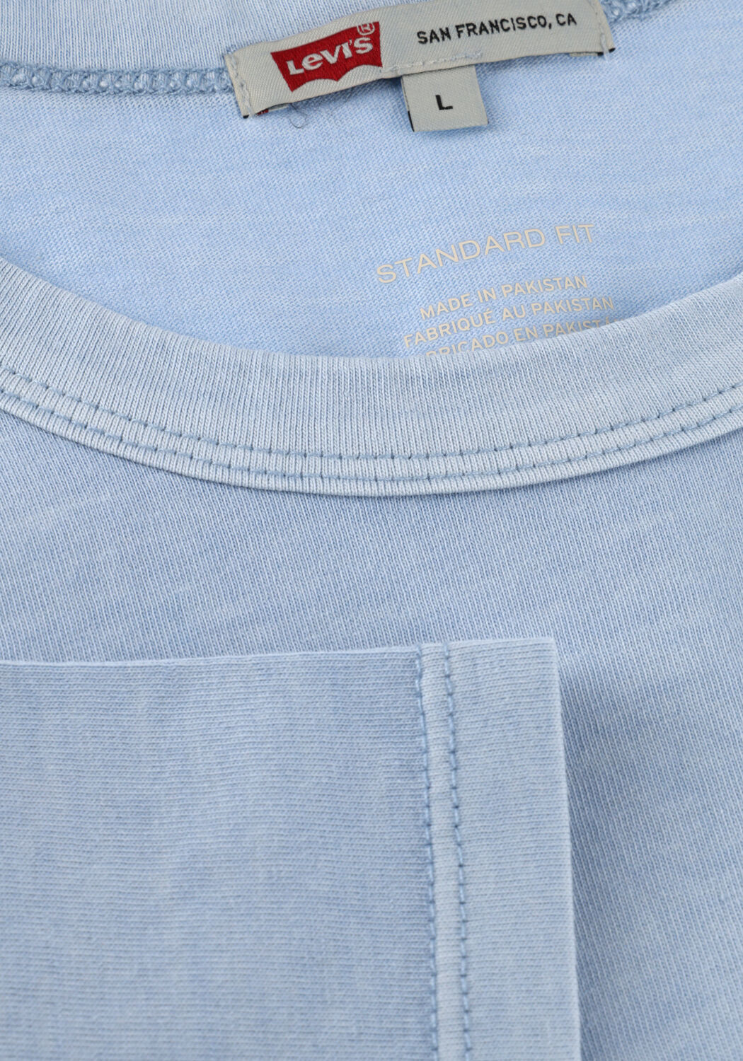 Lichtblauwe LEVI'S T-shirt ORIGINAL TEE GARMENT DYE - large