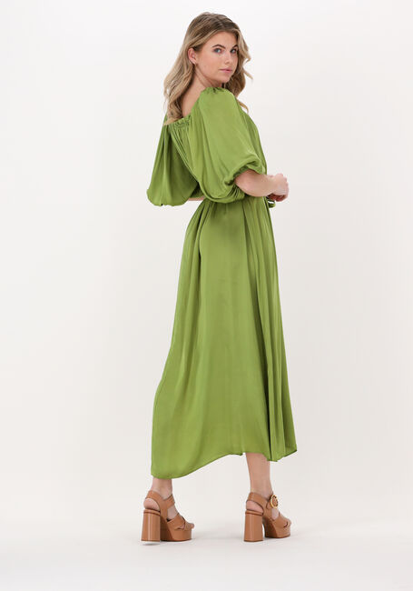 Groene ACCESS Maxi jurk OFF SHOULDER SATIN DRESS - large