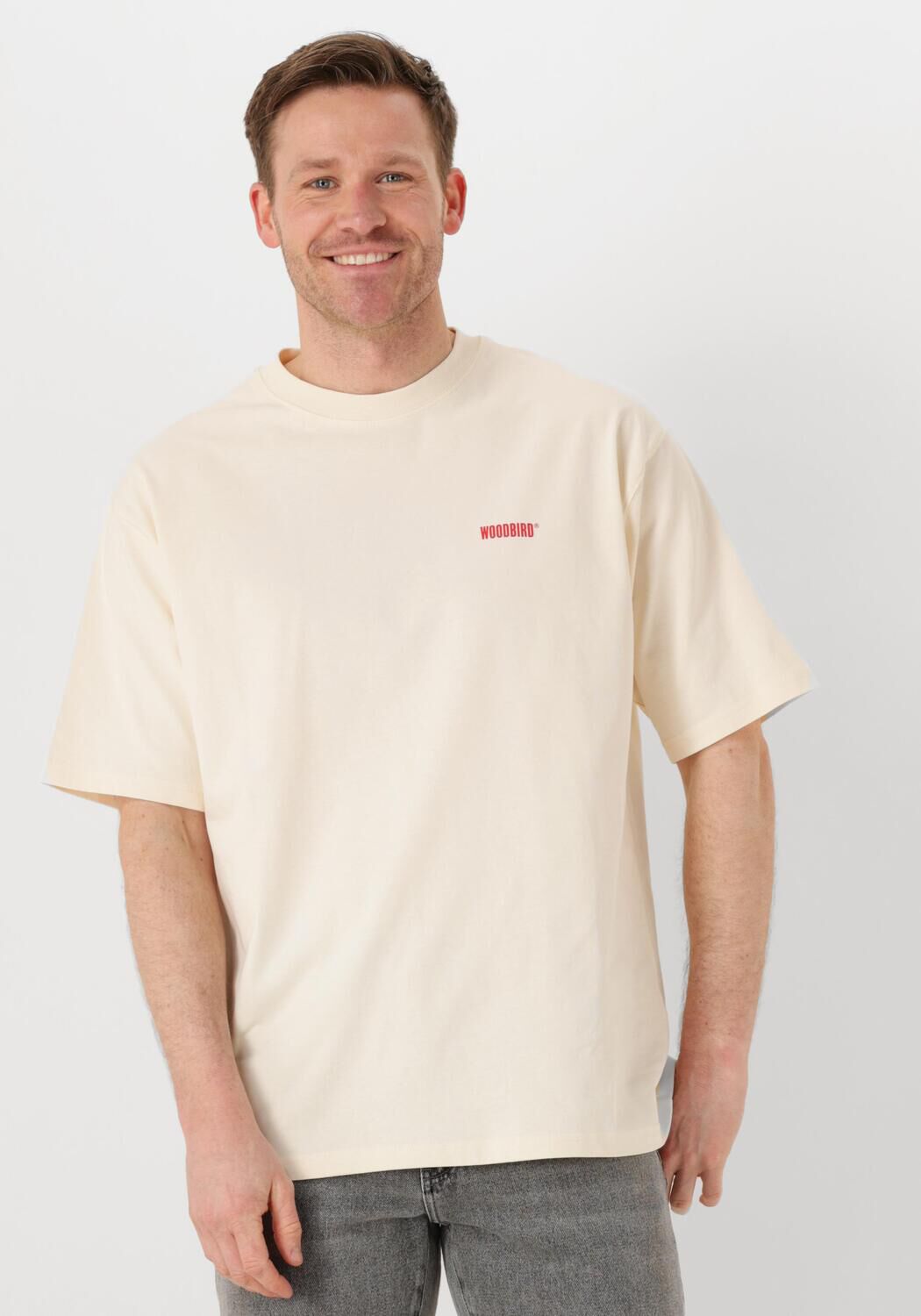 WOODBIRD Heren Polo's & T-shirts Wbbaine Dude Tee Ecru