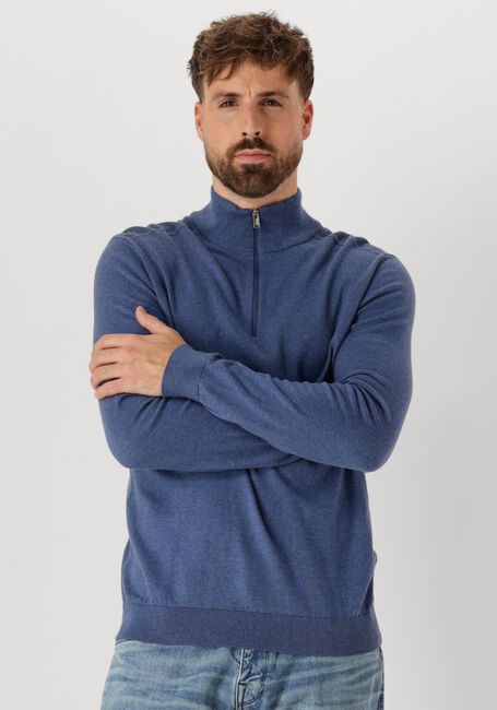 Blauwe SELECTED HOMME Trui SLHBERG HALF ZIP CARDIGAN NOOS - large