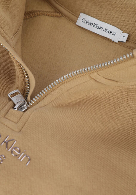 Camel CALVIN KLEIN Trui CUT SEAMS STACK LOGO ZIP UP HWK - large