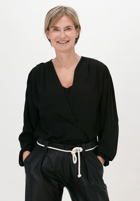 Zwarte 10DAYS Blouses OVERLAP DRAPED BLOUSE - large