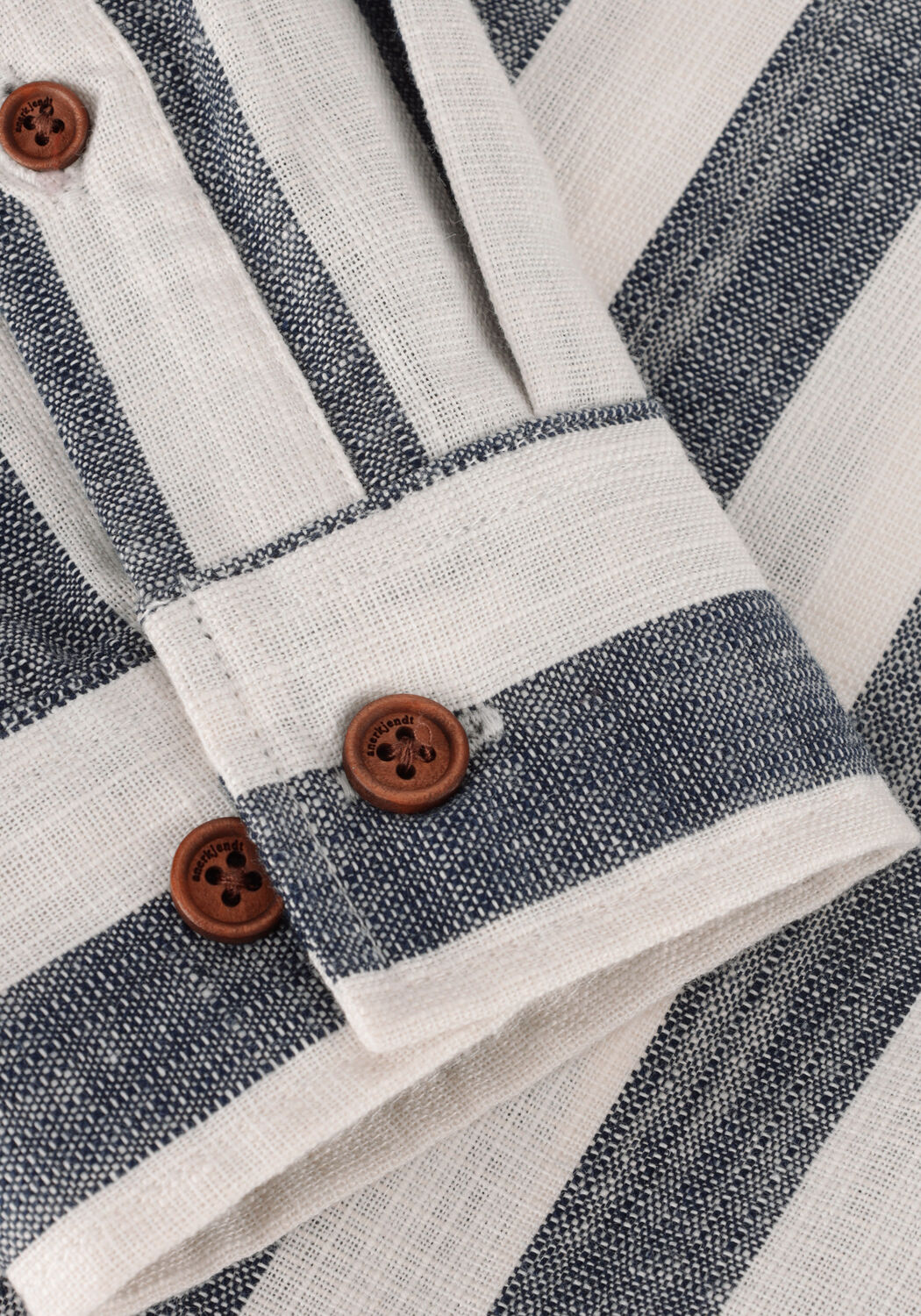 Donkerblauwe ANERKJENDT Casual overhemd AKLEIF L/S STRIPE SHIRT - large