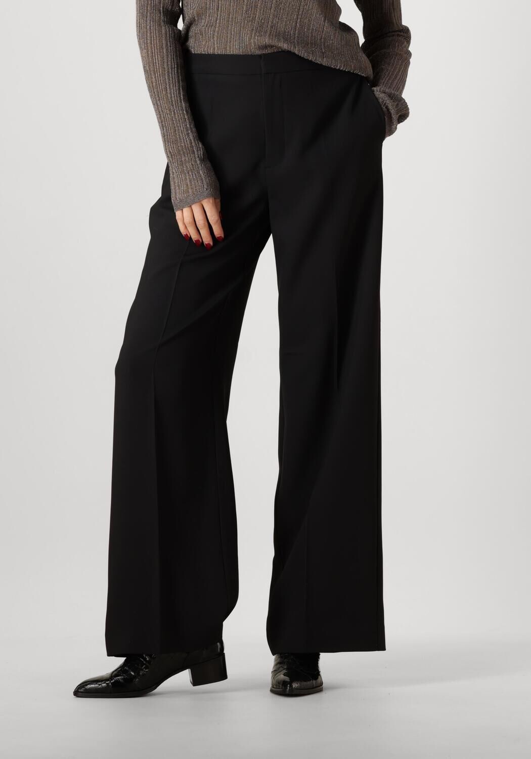 MOS MOSH Stoffen broek met wijde pijpen en persplooien model 'Leya'