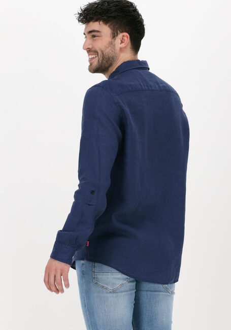 Donkerblauwe SCOTCH & SODA Casual overhemd REGULAR FIT GARMENT-DYED LINEN SHIRT - large