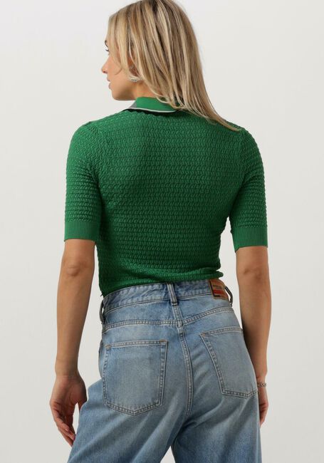 Groene SCOTCH & SODA Polo POINTELLE COLLARED KNITTED TEE - large
