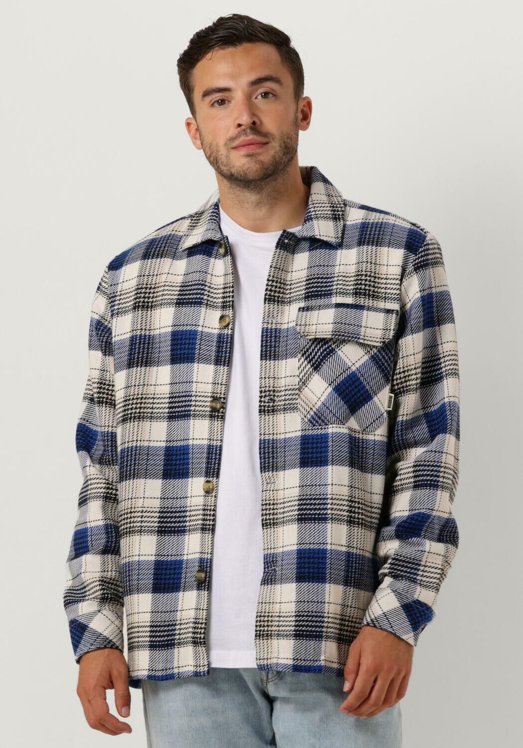 Woodbird Heck Shirt Overshirt Donkerblauw Multicolor Heren