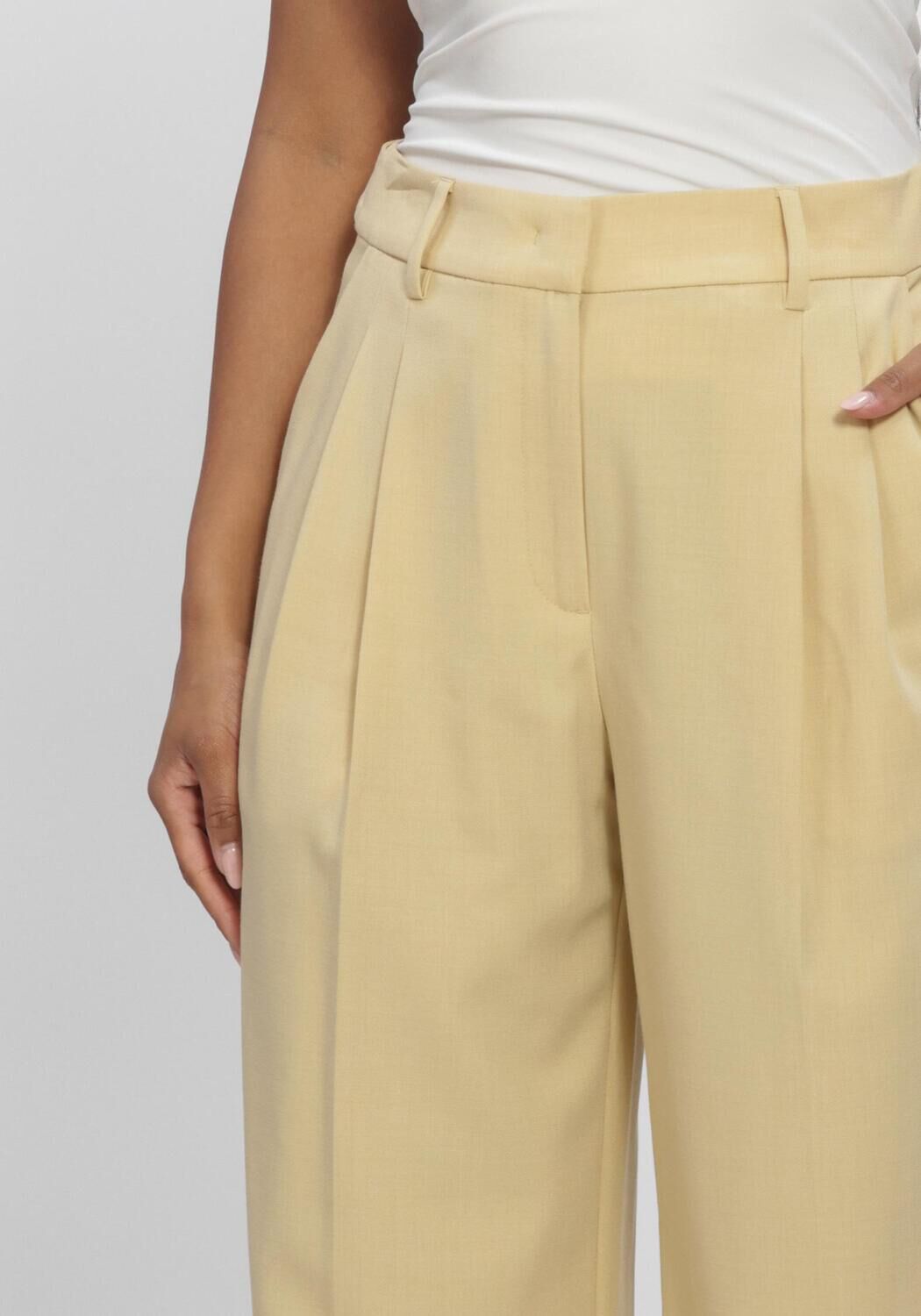 Butter yellow CO'COUTURE Wijde broek NILANCC PLEAT LLPANT - large