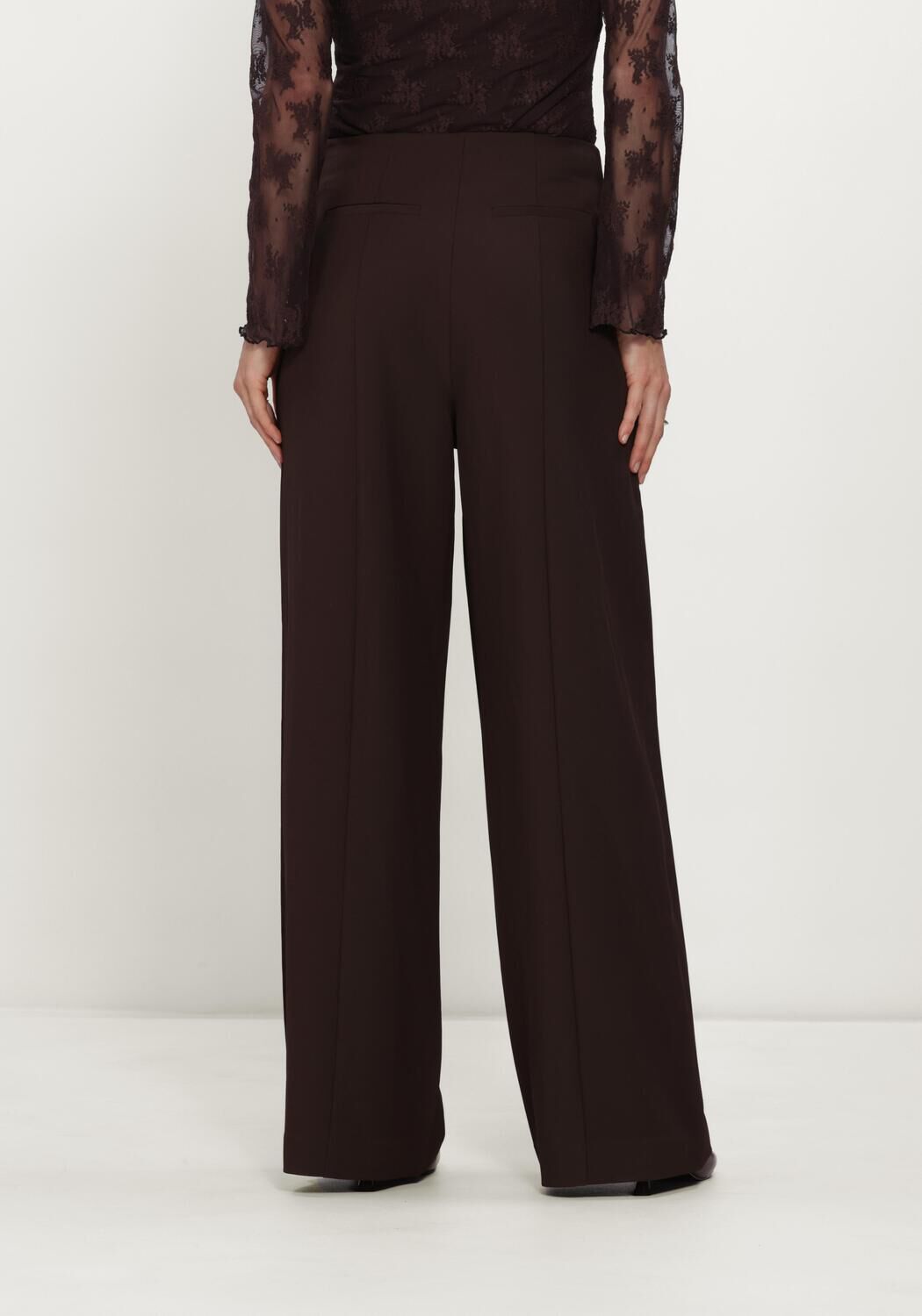 Bordeaux MSCH COPENHAGEN Pantalon MSCHVEGA HW PANTS - large