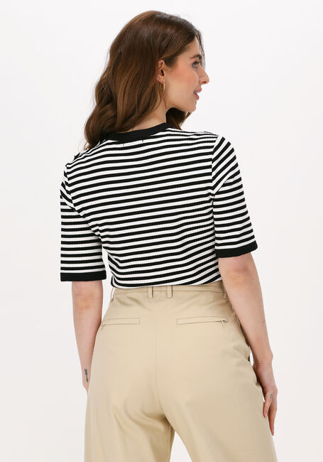 Zwarte VANILIA T-shirt STRIPED SHORT SLEEVE TRICO - large