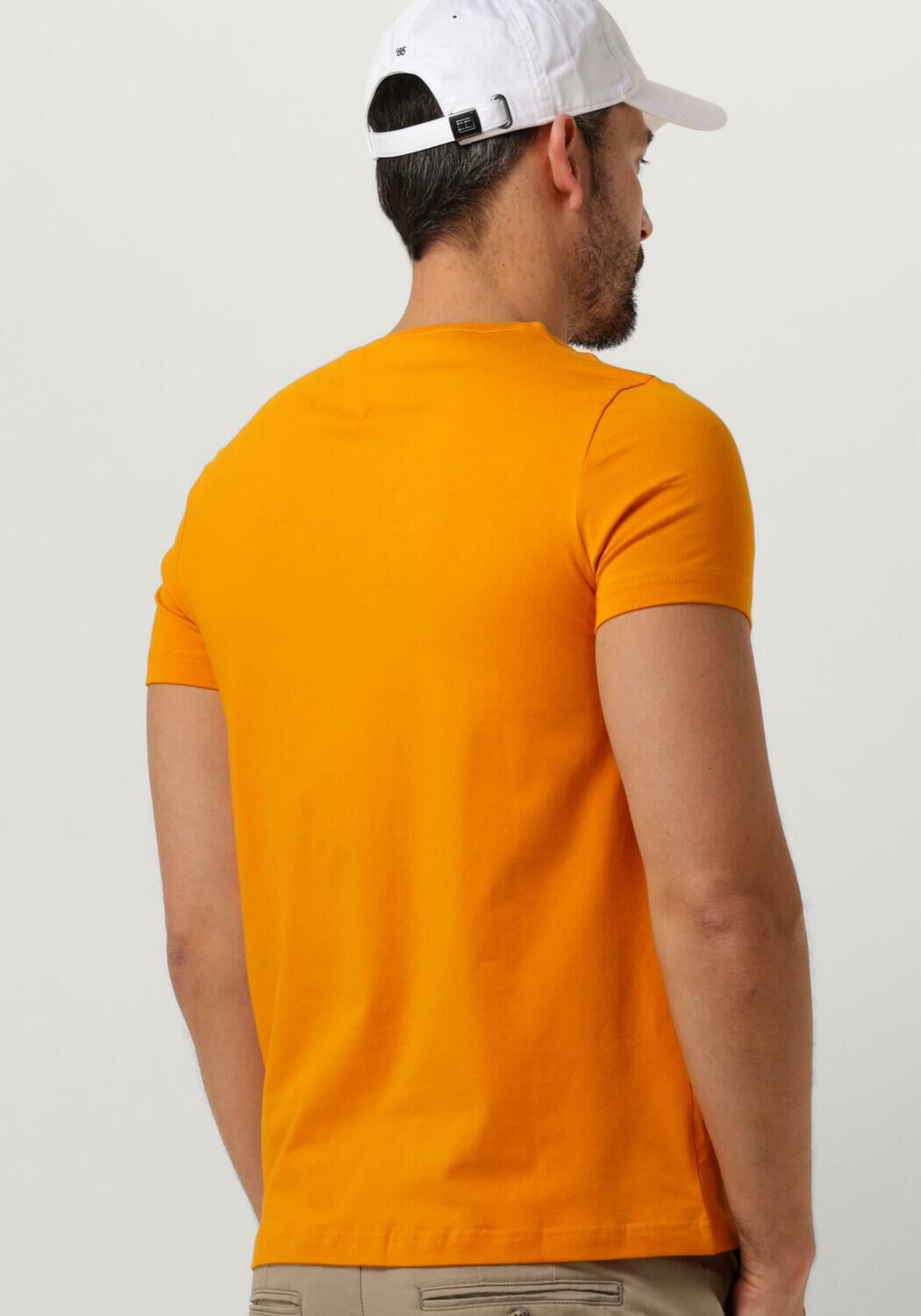 TOMMY HILFIGER Heren Polo's & T-shirts Stretch Slim Fit Tee Oranje