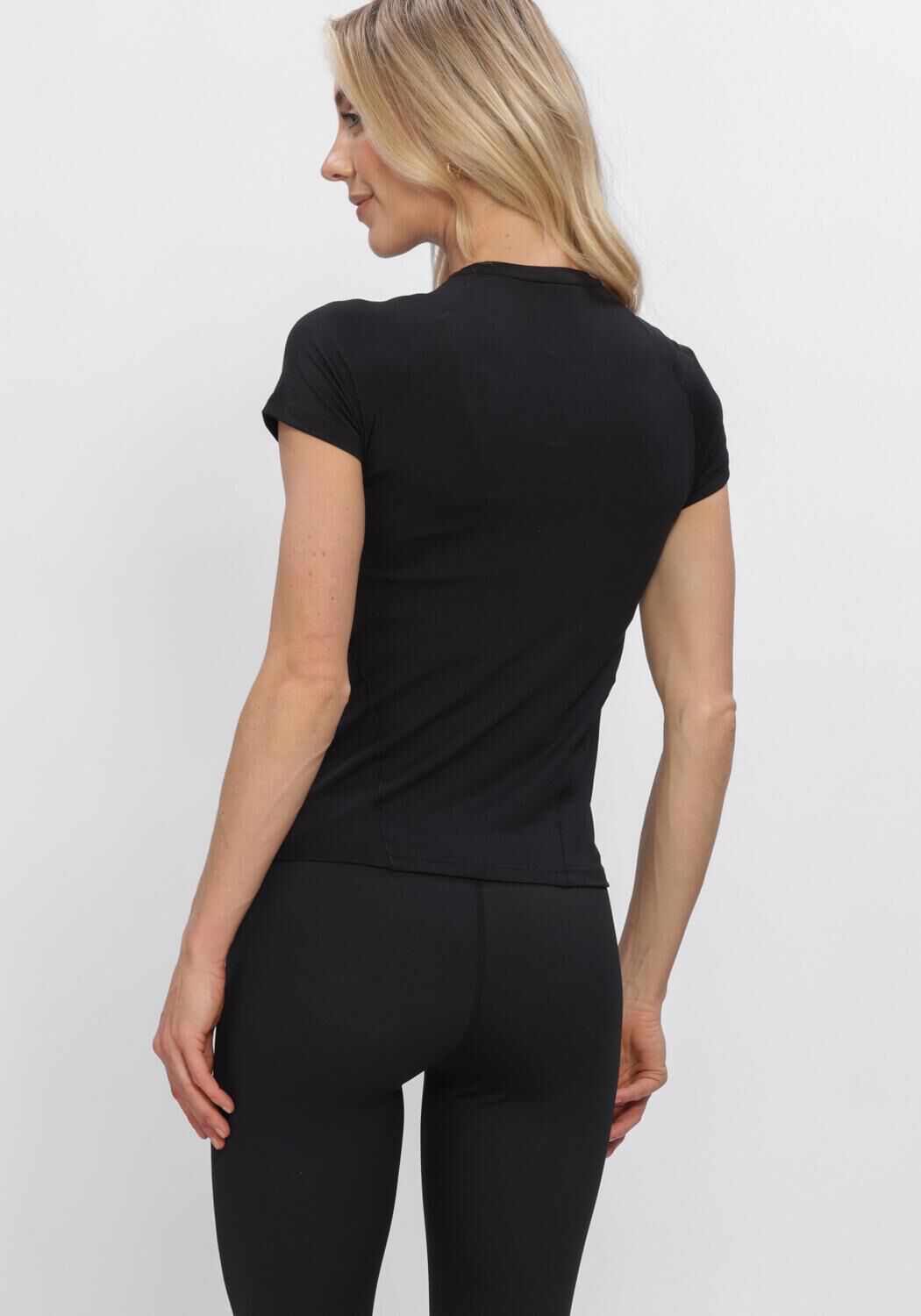 Zwarte AIM'N Sportshirts BLACK SOFT BASIC SHORT SLEEVE - large