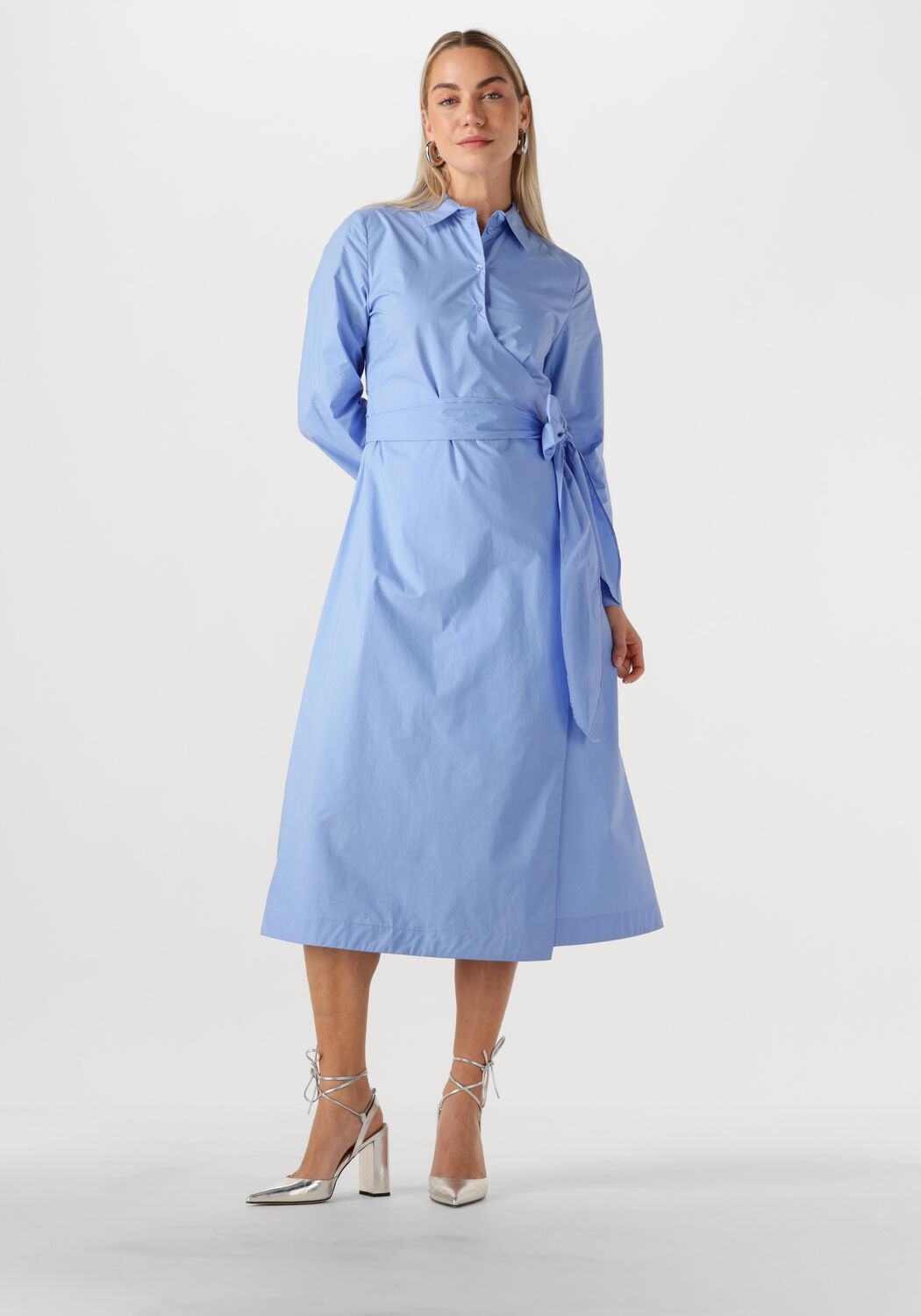 SELECTED FEMME Dames Jurken Slfaviana Ls Midi Wrap Dress Lichtblauw