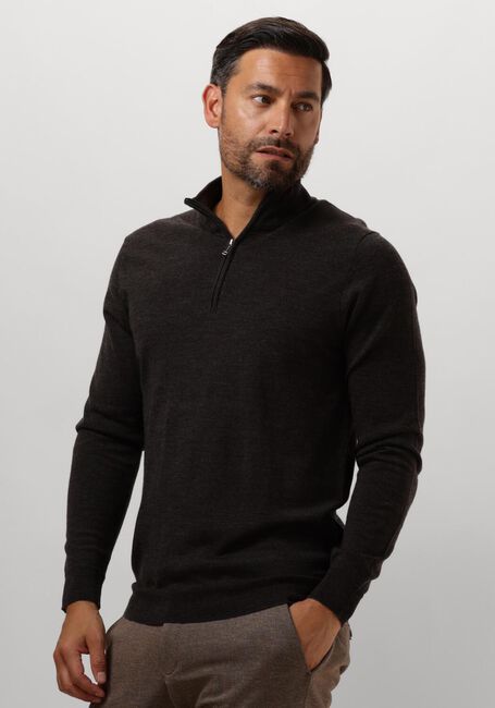 Bruine PROFUOMO Trui PULLOVER HALF ZIP - large