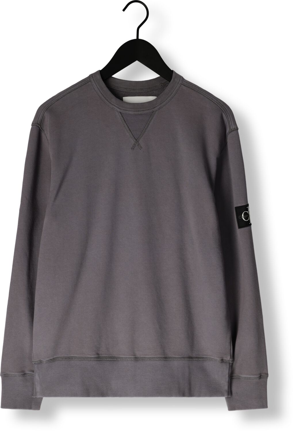 CALVIN KLEIN Heren Truien & Vesten Washed Badge Crew Neck Donkergrijs