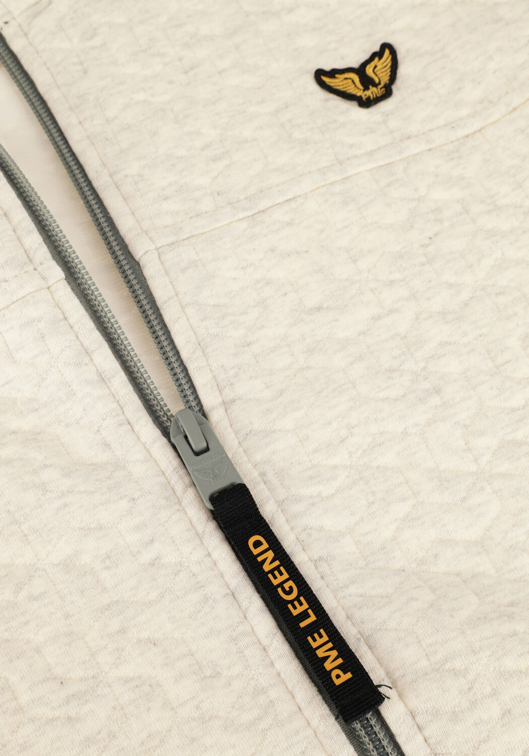 Gebroken wit PME LEGEND Vest ZIP JACKET JACQUARD INTERLOCK SWEAT - large