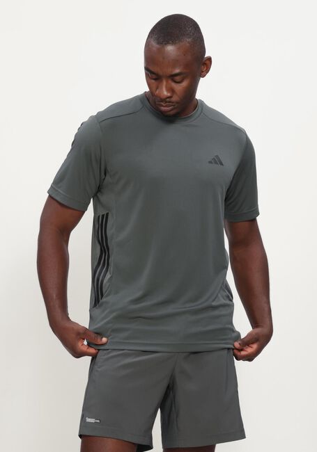 Donkergroene ADIDAS Sportshirts TECHESS 3S TEE - large