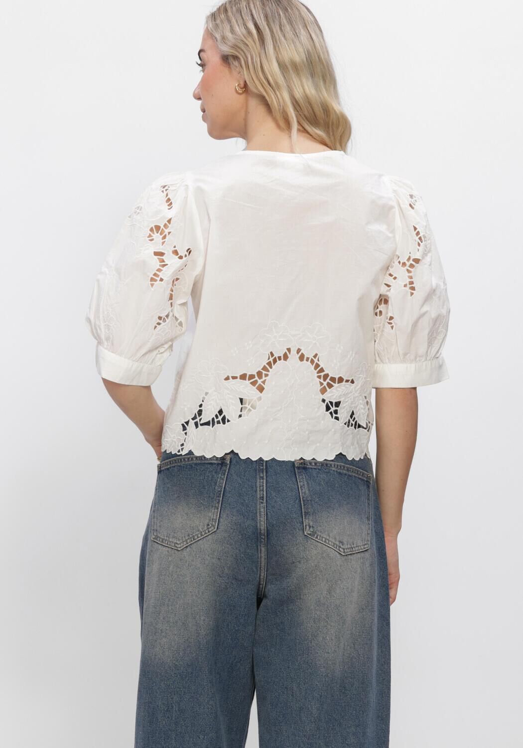 Witte ROUGE EDIT Tops & T-shirts ROUSCARLET 2/4 O-NECK TOP - large