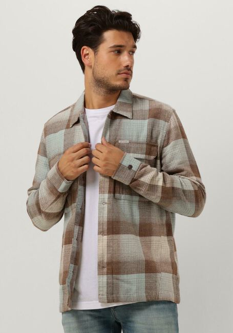 Beige CAST IRON Overshirt LONG SLEEVE SHIRT YD CHECK REGULAR FIT - large