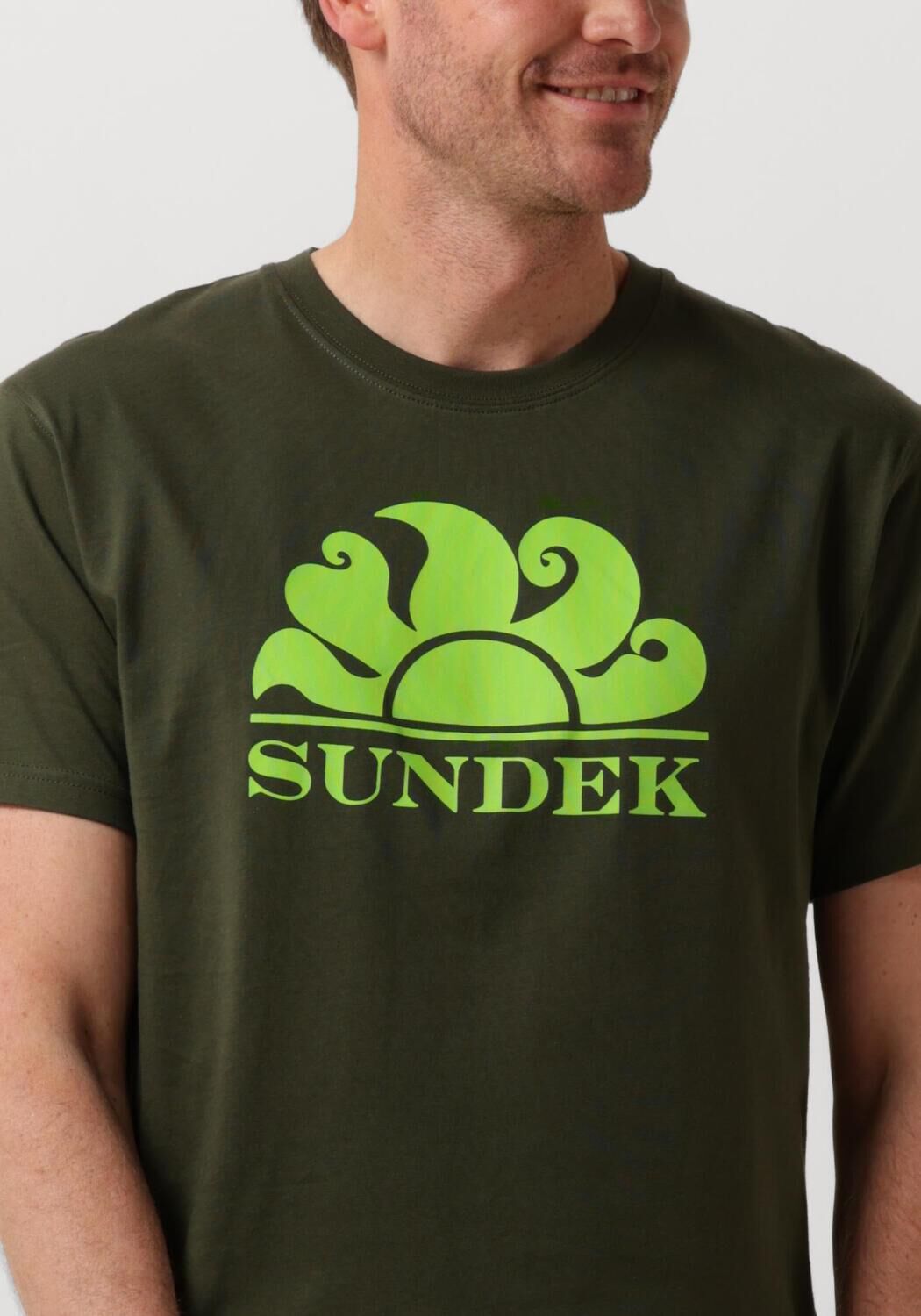 SUNDEK Heren Polo's & T-shirts M4s100 New Simeon Logo Donkergroen