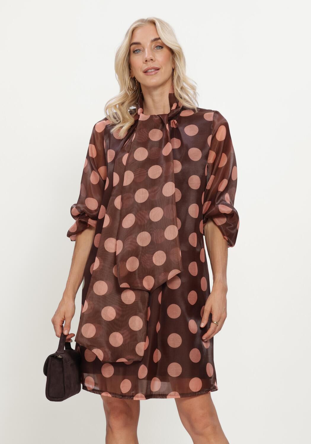 Bruine ANA ALCAZAR Mini jurk 042234.3919