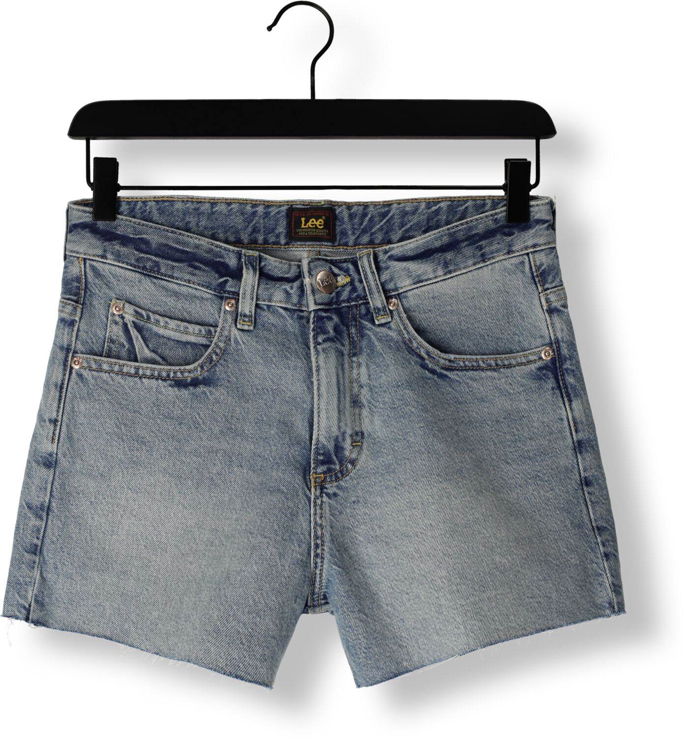 LEE Dames Jeans Rider Short 3in Blauw