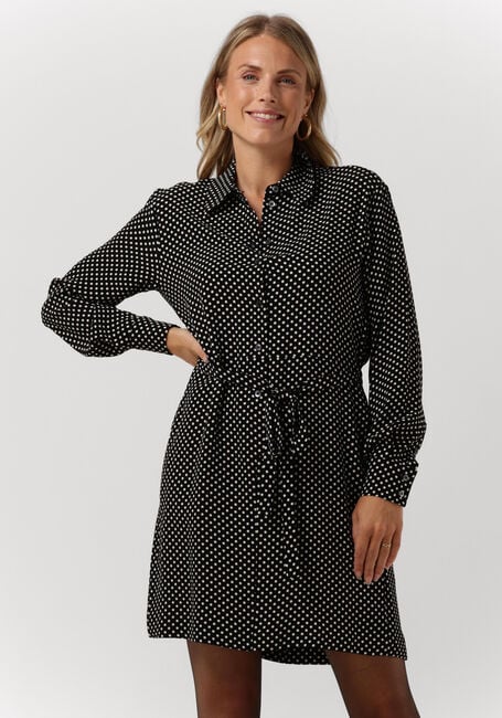 Zwarte VANILIA Mini jurk DOTTED SHIRT DRESS - large