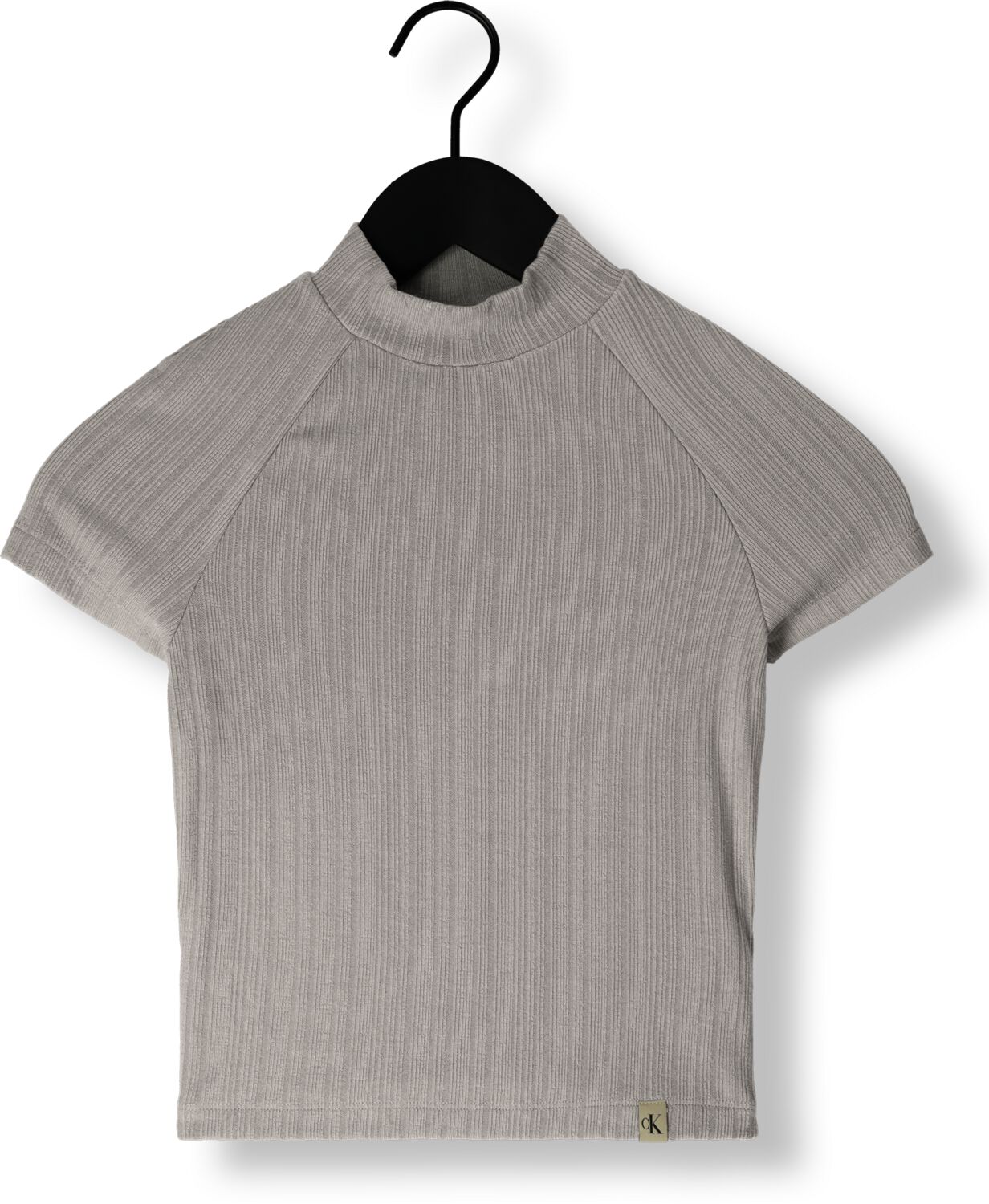 CALVIN KLEIN Dames Tops & T-shirts Warm Texture Rib Mockneck Top Taupe