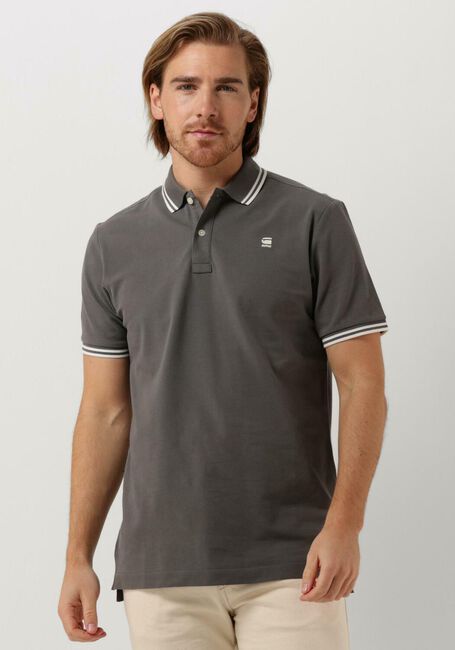 Grijze G-STAR RAW Polo DUNDA SLIM STRIPE POLO S/S - large