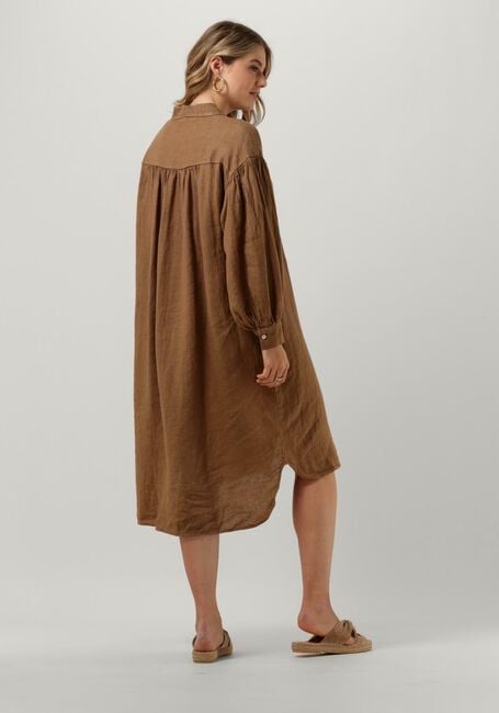 Bruine BY-BAR Midi jurk SARAH LINEN LONG DRESS - large