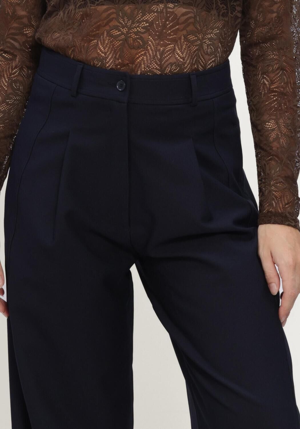 Donkerblauwe AIMEE THE LABEL Broeken COLOMBIAW6 TROUSER - large