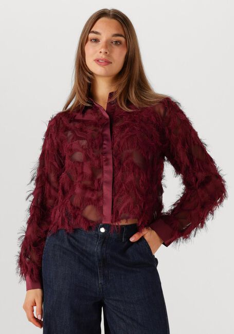 Bordeaux SELECTED WOMEN Blouses SLFMYLINE LS FLUFFY CROPPED SHIRT - large