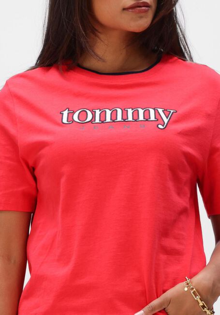 Rode TOMMY JEANS T-shirt TJW BXY TOMMY APPLIQUE SS TEE - large