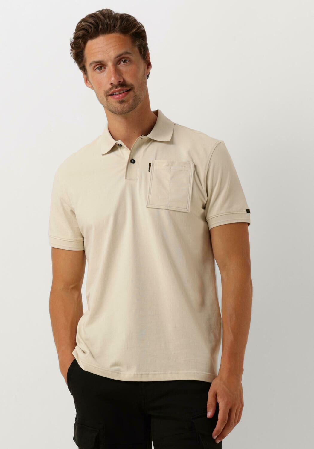 PME LEGEND Heren Polo's & T-shirts Short Sleeve Polo Stretch Jersey Beige