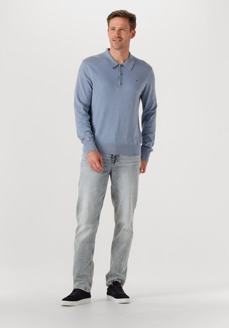Lichtblauwe TOMMY HILFIGER Trui PIMA ORG CTN CASHMERE LS POLO - large
