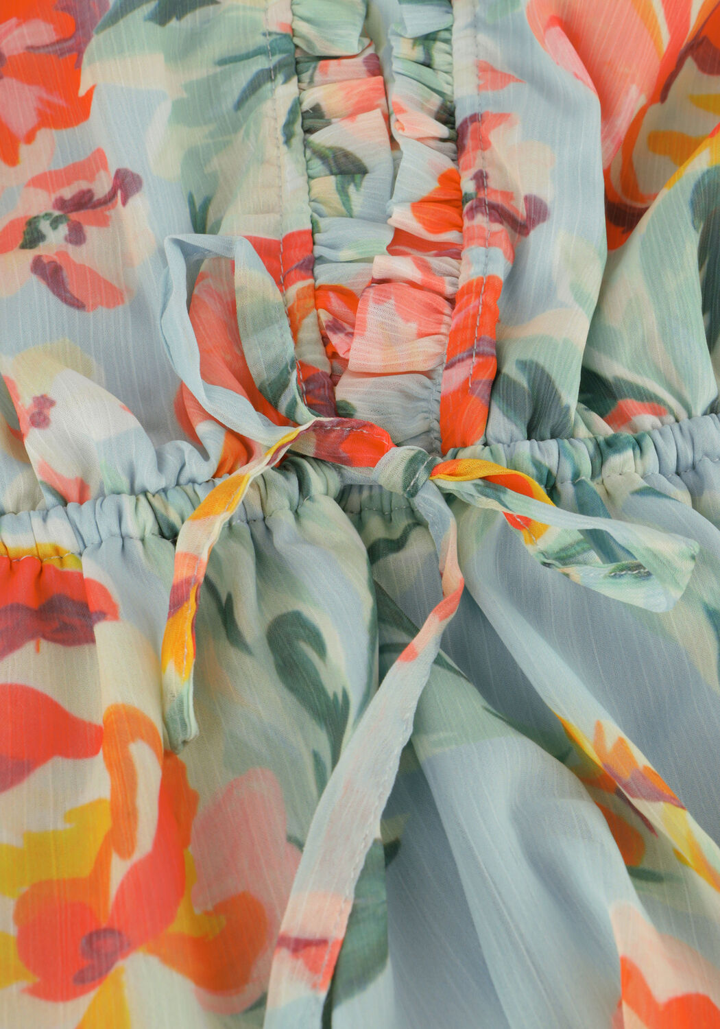 Lichtblauwe GUESS Mini jurk SS VANESSA FLARE DRESS - large