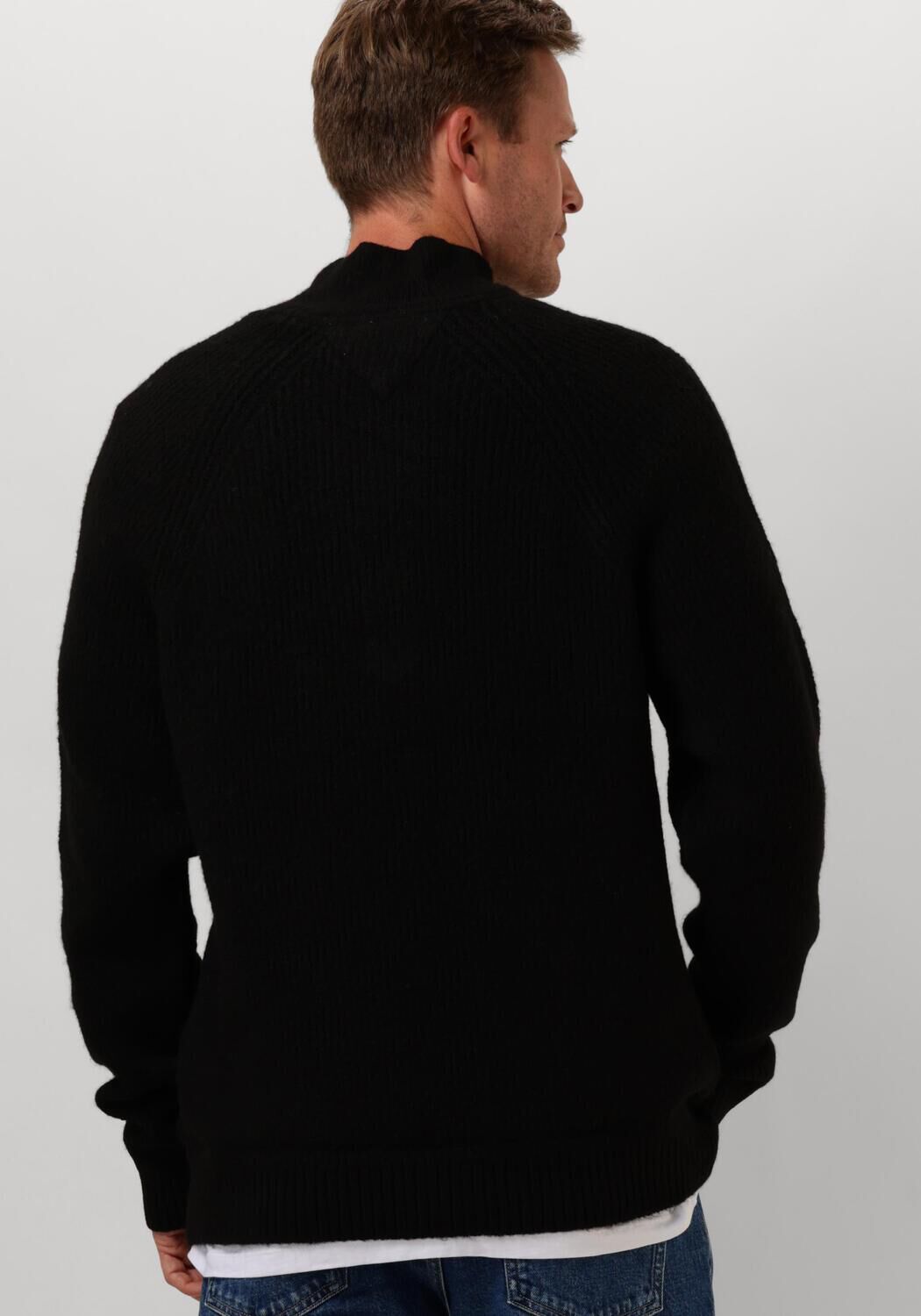 TOMMY JEANS Heren Truien & Vesten Tjm Reg 1 4 Zip Raglan Badge Zwart