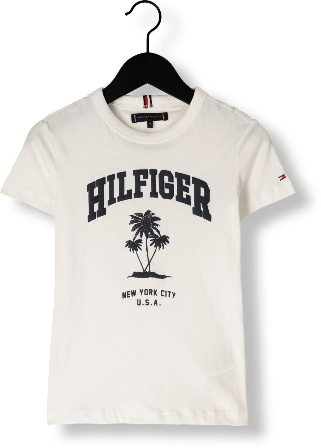 TOMMY HILFIGER Jongens Polo's & T-shirts Hilfiger Palm Print Tee Ss Wit