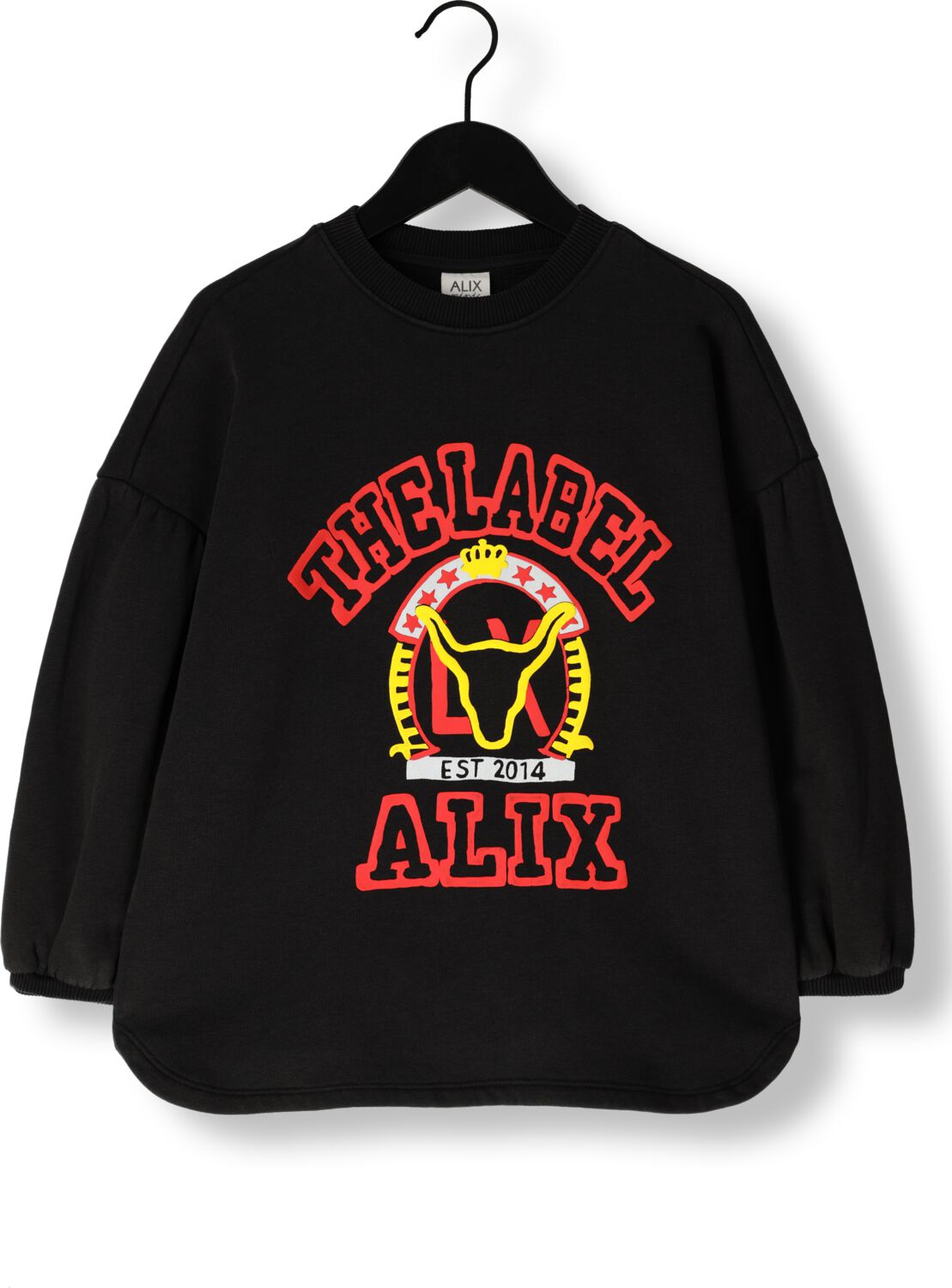 ALIX MINI Meisjes Jurken Varsity Sweat Dress Zwart