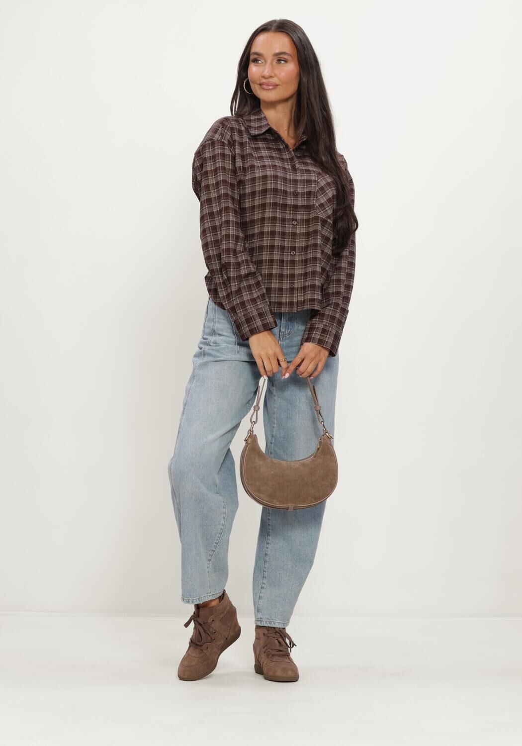 CATWALK JUNKIE Dames Blouses Check Blouse Bruin