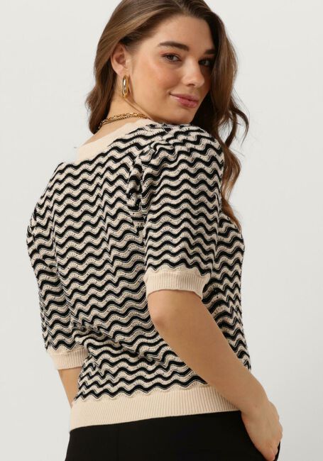 Zwarte MINUS T-shirt MAIKA 2/4 SLEEVE KNIT T-SHIRT - large