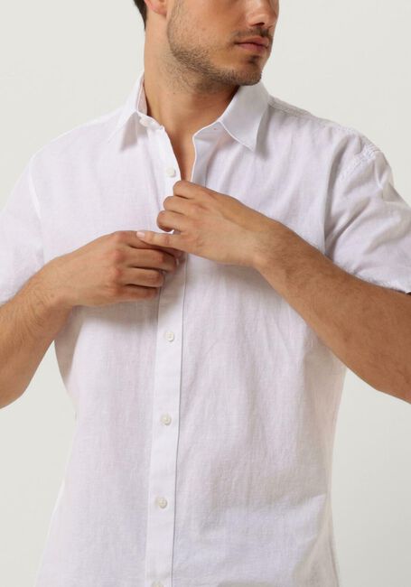 Witte SELECTED HOMME Casual overhemd SLHSLIMNEW-LINEN SHIRT SS CLASSIC - large