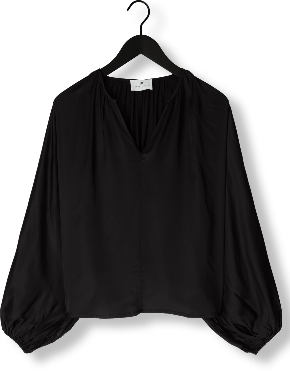 RESORT FINEST Dames Blouses Satin Balloon Blouse Zwart