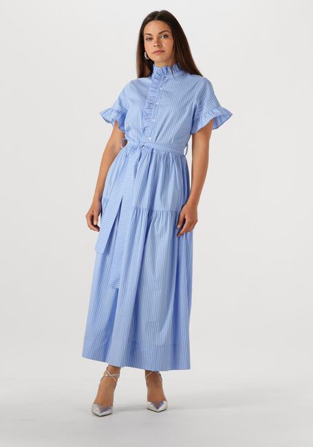 Lichtblauwe NEO NOIR Maxi jurk NELLIE STRIPE DRESS - large