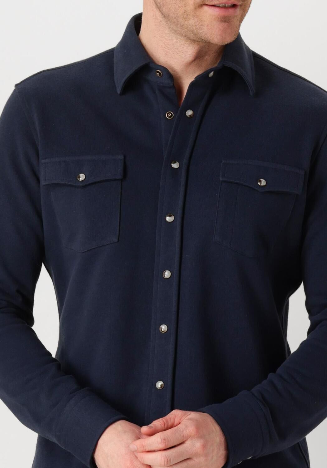 PROFUOMO Heren Overhemden Overshirt Wester Donkerblauw